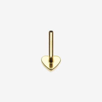 Implant Grade Titanium OneFit Threadless Golden Heart Base Flat Back Stud Labret Bar Part